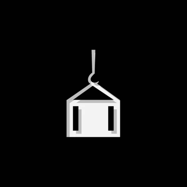 Ícone ilustrado isolado em um fundo - Elevador de guindaste — Vetor de Stock