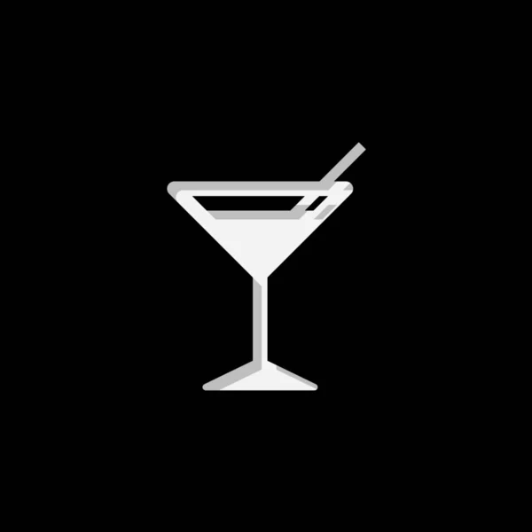 Ícone Ilustrado Isolado em Fundo - Cocktail — Vetor de Stock