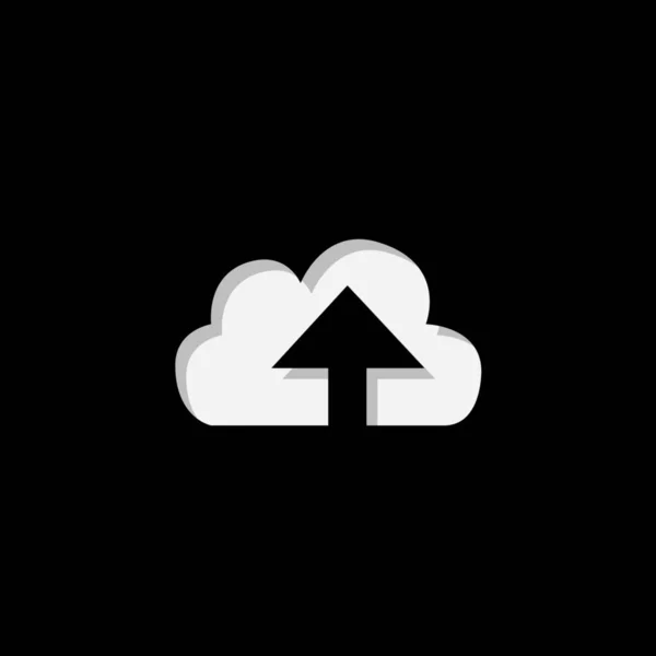Icono ilustrado aislado en un fondo - Nube de carga gruesa — Vector de stock