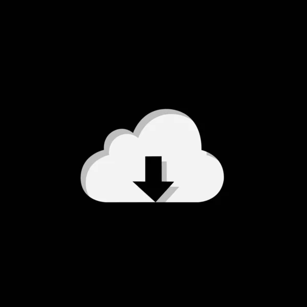 Icono ilustrado aislado sobre un fondo - Cloud Download — Vector de stock