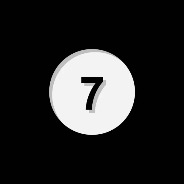 Icono ilustrado aislado sobre un fondo - Círculo 7 lleno — Archivo Imágenes Vectoriales