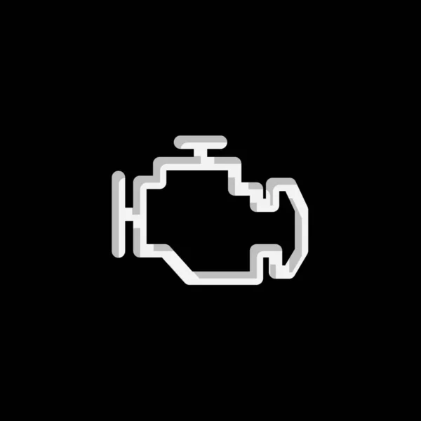 Illustriertes Symbol isoliert auf einem Hintergrund - Motorlicht prüfen — Stockvektor