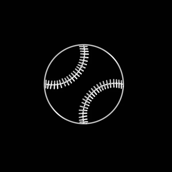 Icône illustrée isolée sur un fond - Baseball — Image vectorielle