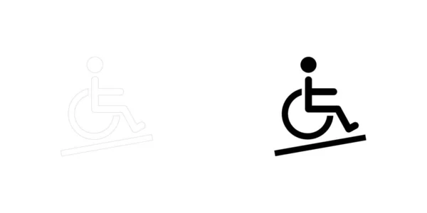 Icône illustrée isolée sur un fond - Accessible en fauteuil roulant — Image vectorielle