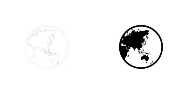 Иллюстрированная икона на заднем плане - Всемирная Азия Океания — стоковый вектор