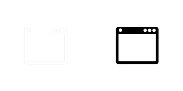 Icône illustrée isolée sur un fond - Navigateur Web — Image vectorielle