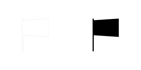 Geïllustreerd pictogram geïsoleerd op een achtergrond-bovenste boog vlag — Stockvector