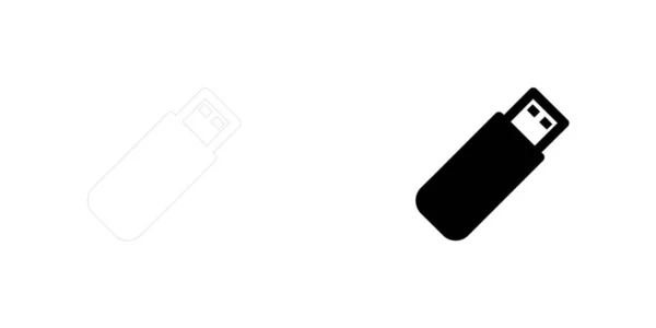 Ícone Ilustrado Isolado em Fundo - USB Stick — Vetor de Stock