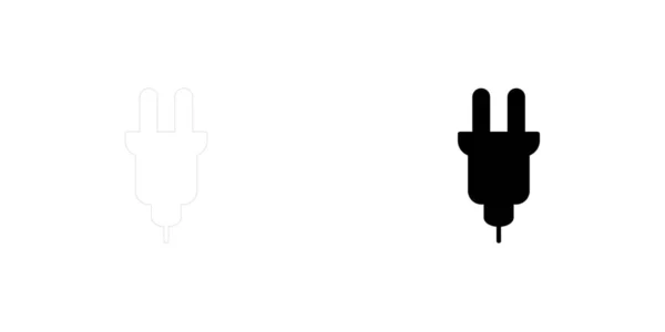 Icono ilustrado aislado sobre un fondo - Plug universal — Archivo Imágenes Vectoriales
