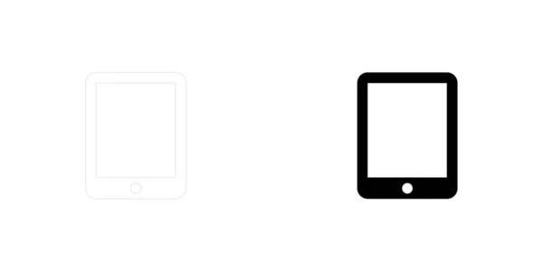 Icono ilustrado aislado sobre un fondo - Tableta — Archivo Imágenes Vectoriales