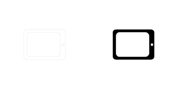 Ilustrowana ikona izolowane na tle-tablet komputer — Wektor stockowy