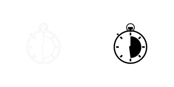 Resimli Simge Arka Planda İzole - Kronometre Yarım Compl — Stok Vektör