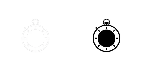 Icona illustrata isolata su uno sfondo - Cronometro completo — Vettoriale Stock