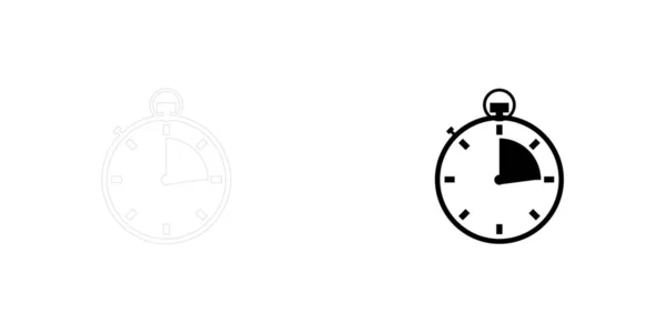 Icône illustrée isolée sur un fond - Stopwatch Quarter Co — Image vectorielle