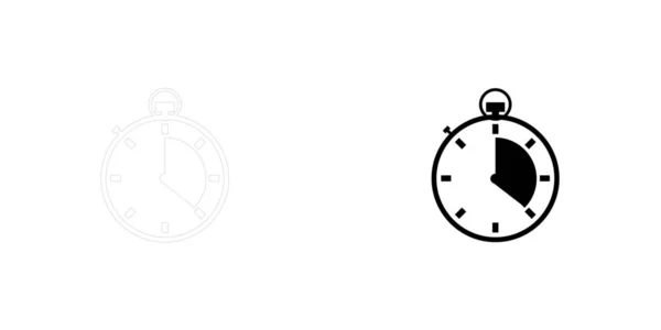 Geïllustreerd pictogram geïsoleerd op een achtergrond-stopwatch 3 eighths — Stockvector