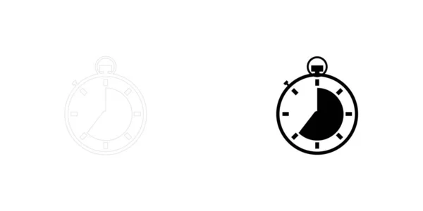 Icona illustrata isolata su sfondo - Cronometro 5 Ottavi — Vettoriale Stock