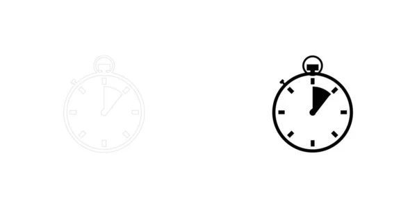 Icône illustrée isolée sur un fond - Chronomètre 1 Huitième C — Image vectorielle