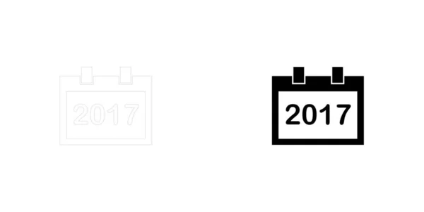 Ilustrowana ikona izolowane na tle-kwadratowy rok kalendarzowy — Wektor stockowy
