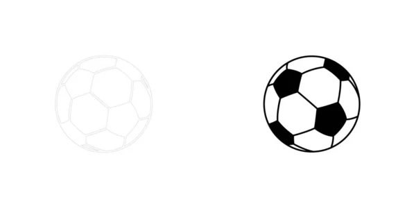 Icono ilustrado aislado sobre un fondo - Balón de fútbol — Vector de stock