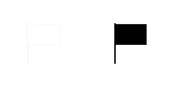 Ilustrované ikony izolované na pozadí – obdélníkový praporek — Stockový vektor