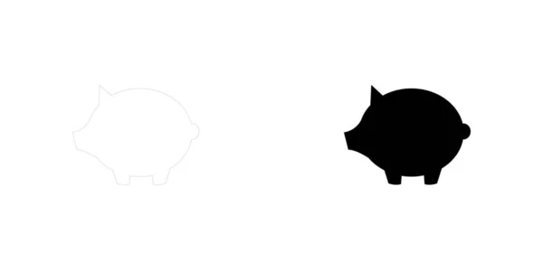 Icono ilustrado aislado sobre un fondo - Piggy Bank — Vector de stock