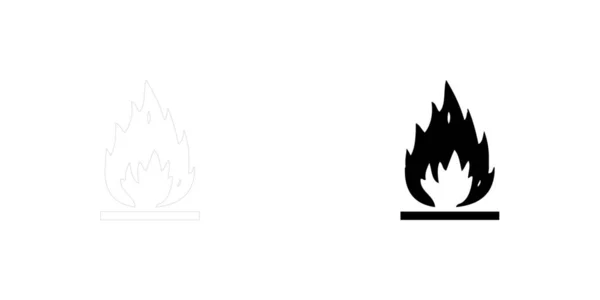 Ikone isoliert auf einem Hintergrund - offene Flamme — Stockvektor