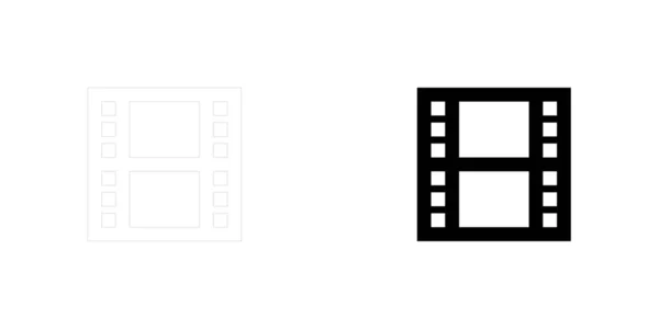 Icône illustrée isolée sur un fond - Enrouleur de film — Image vectorielle