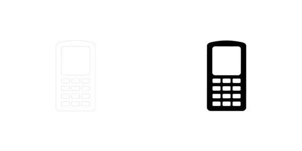Icona illustrata isolato su uno sfondo - Mobile Phone Walkie — Vettoriale Stock