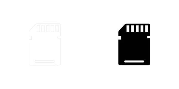 Icône illustrée isolée sur un fond - Carte mémoire — Image vectorielle