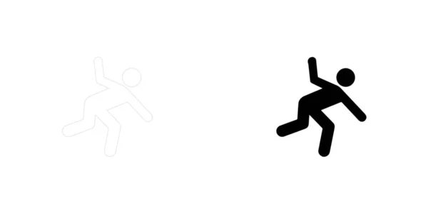 Illustrated Icon Isolated on a Background - Man Falling Over — Stock Vector