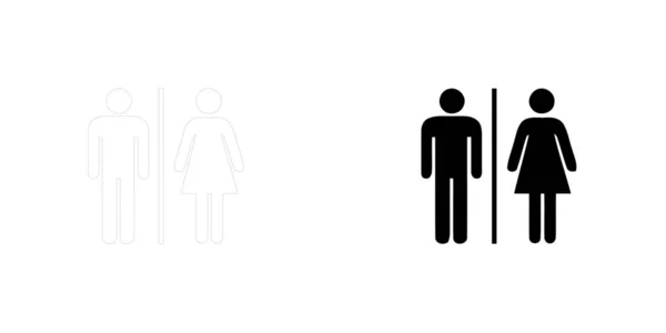 Icona illustrata isolata su sfondo - Maschio e femmina — Vettoriale Stock