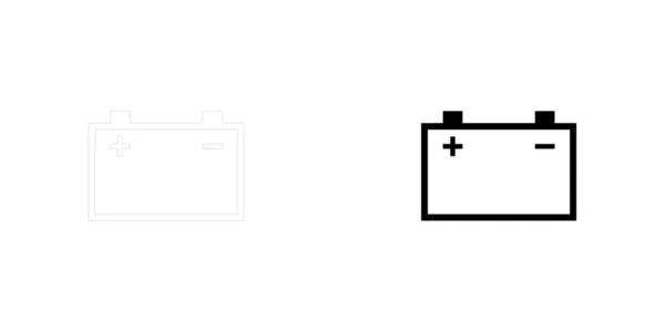 Icône illustrée isolée sur un fond - Grande batterie — Image vectorielle