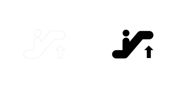 Geïllustreerd pictogram geïsoleerd op een achtergrond-Escalator omhoog — Stockvector