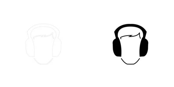 Ícone ilustrado isolado em um fundo - Protec Defensores de ouvido — Vetor de Stock