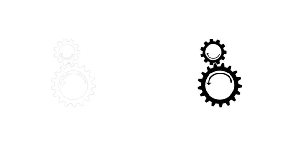 背景に分離された図示アイコン - カウンタ回転歯車 — ストックベクタ