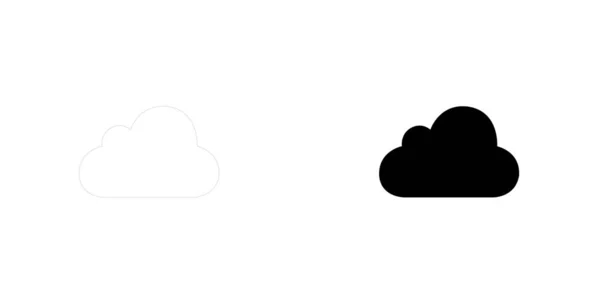 Icono ilustrado aislado sobre un fondo - Nube — Archivo Imágenes Vectoriales