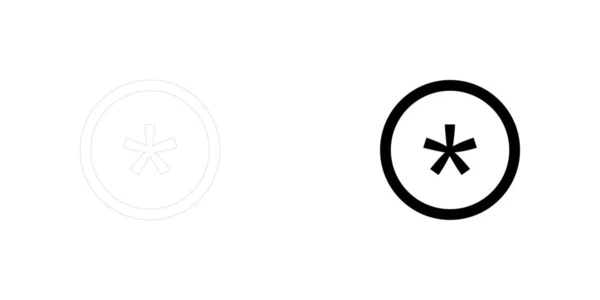 Icona illustrata isolata su uno sfondo - Circle Asterisk Outl — Vettoriale Stock
