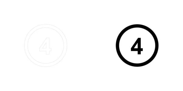 Ikona ilustrowana na białym tle-okrąg 4 kontur — Wektor stockowy