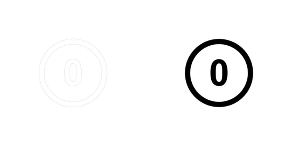背景に分離された図示アイコン - 円 0 アウトライン — ストックベクタ