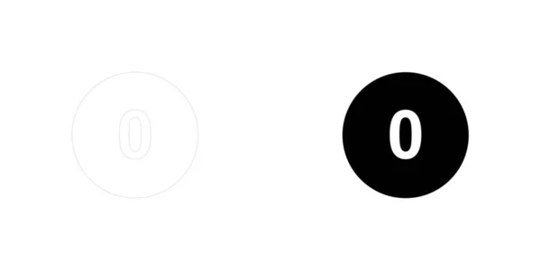 Icon isoliert auf einem Hintergrund - Kreis 0 gefüllt — Stockvektor