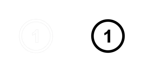 背景に分離された図示アイコン - 円 1 アウトライン — ストックベクタ