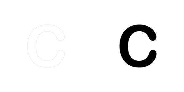 背景に分離された図示アイコン - C — ストックベクタ