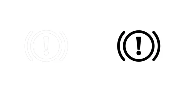 Icono ilustrado aislado sobre fondo - Luz del sistema de frenos — Vector de stock