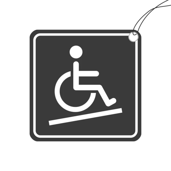 Icône illustrée isolée sur un fond - Accessible en fauteuil roulant — Image vectorielle