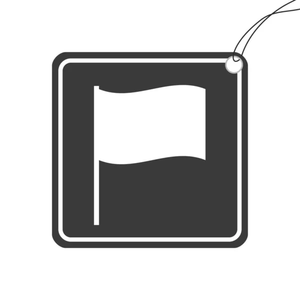 Icono ilustrado aislado sobre un fondo - ondeando la bandera — Vector de stock