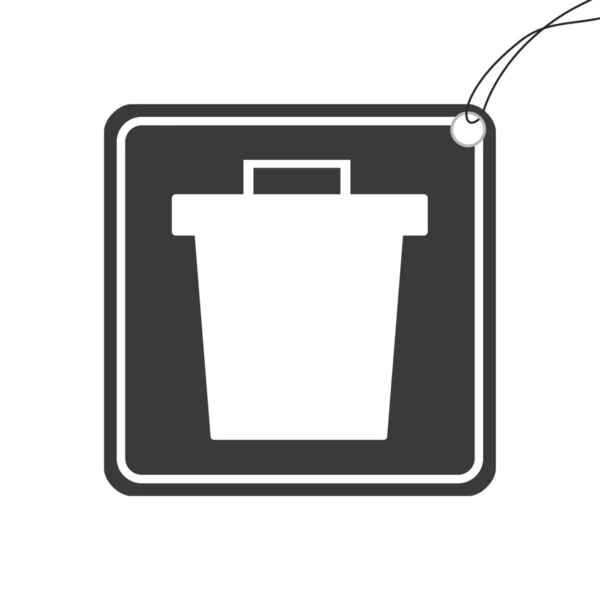 Abgebildetes Symbol isoliert auf einem Hintergrund - Mülleimer — Stockvektor