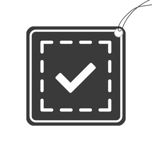 Ícone ilustrado isolado em um plano de fundo - Quadrado Tick — Vetor de Stock