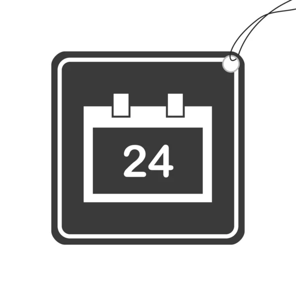 Icono ilustrado aislado sobre un fondo - Día del calendario cuadrado — Vector de stock