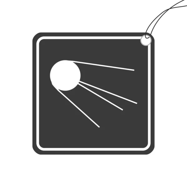 Icono ilustrado aislado sobre fondo - Sputnik — Archivo Imágenes Vectoriales