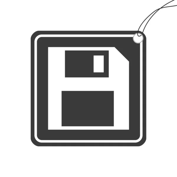 Ícone ilustrado isolado em um fundo - Disco flexível pequeno — Vetor de Stock